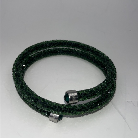 Authentic Swarovski Crystaldust Double Loop Bracelet/Bangle ~ in Green - Picture 4 of 14